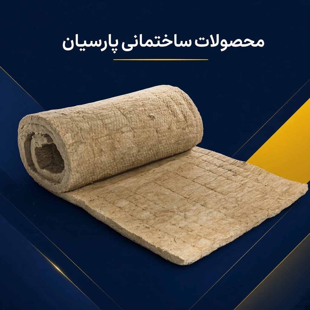 پشم سنگ 5 سانت توری دار